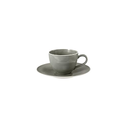 Kaffeetasse 2-tlg. mit Relief – Seltmann Weiden Beat – Dekor Perlgrau – 1 Set