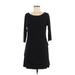 White House Black Market Cocktail Dress - Sheath Boatneck 3/4 sleeves: Black Print Dresses - Women's Size Medium