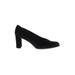 Stuart Weitzman Heels: Pumps Chunky Heel Minimalist Black Solid Shoes - Women's Size 9 - Almond Toe