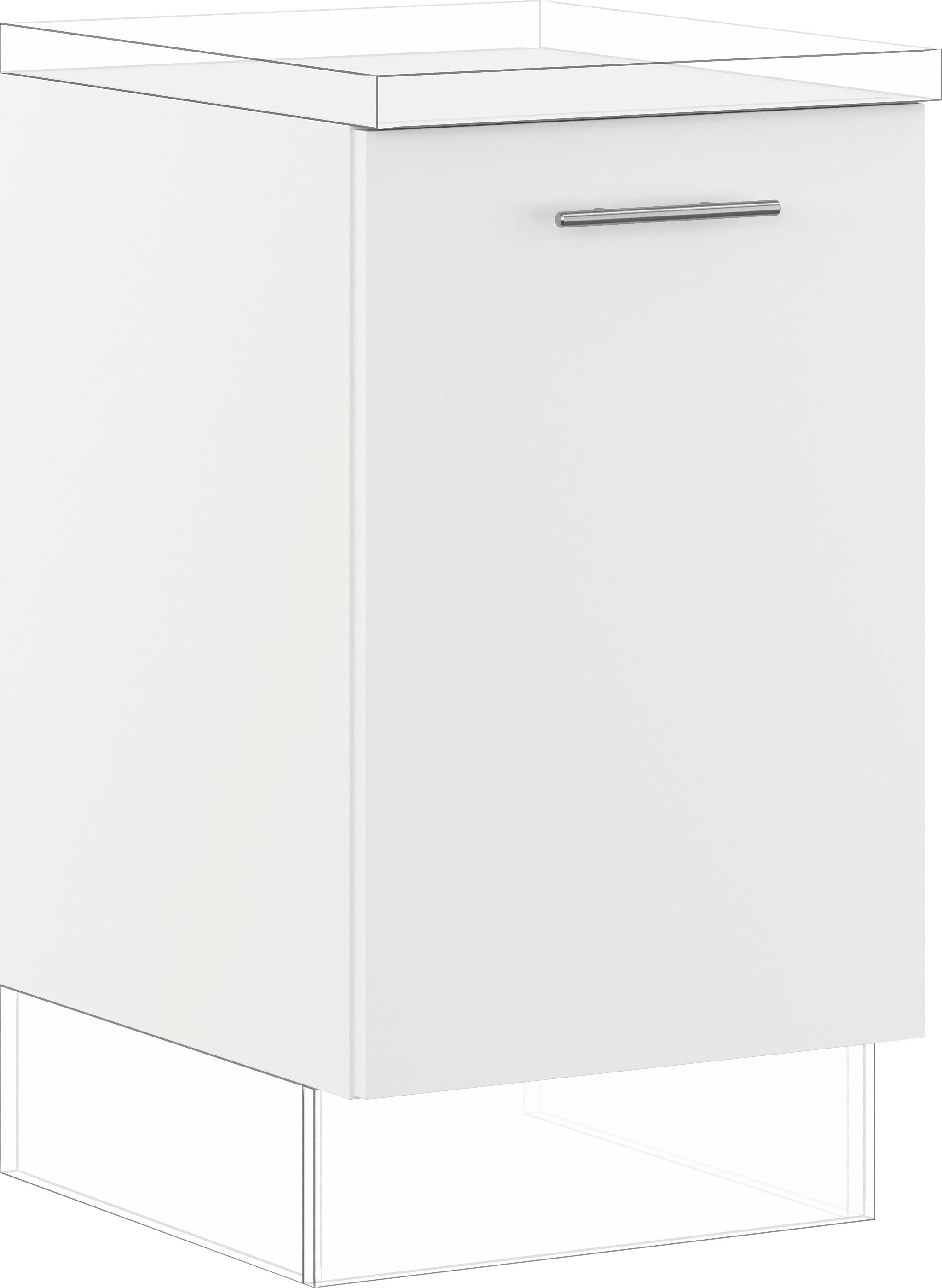 Spülenunterschrank IMPULS KÜCHEN ""Prag und Valencia", Breite/Höhe: 50/72,3 cm, mit Soft-Close", weiß, B:50cm H:72,3cm T:57,6cm, Dekorfolie, Holzwerkstoff, Schränke, Küchenunterschrank, vormontiert, mit Auszug, mit Abfallsammler