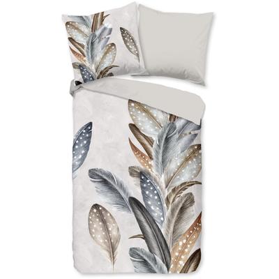 Wendebettwäsche GOOD MORNING "Eina", beige (sand), B/L: 155cm x 220cm, , Biber-Flanell, B/L: 80cm x 80cm, Biber, Flanell, Obermaterial: 100% Baumwolle, Bettwäsche, Biber, 135x200, Warm, Weich, Wendeoptik, Reißverschluss, Federn, Sand Image