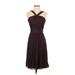 David's Bridal Cocktail Dress - Party: Brown Solid Dresses - Women's Size 2