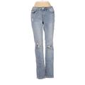 Joe's Jeans Jeans - Low Rise Straight Leg Denim: Blue Bottoms - Women's Size 24 - Light Wash