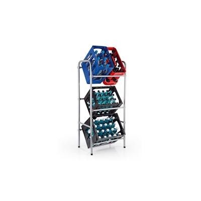 EASYmaxx Getränkekisten-Regal Metall 127x50x34cm silber für 3 Kisten Image