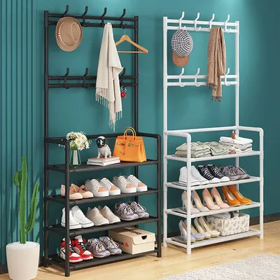 Shoe and Hat Rack Strong Load-bearing Living Room Organizer Clothe Shoe Holder Storage