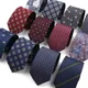 Classic Polyeste Men's Tie Red Blue Stripe Flower Floral 7cm Jacquard Skinny Necktie Mens Suit Shirt