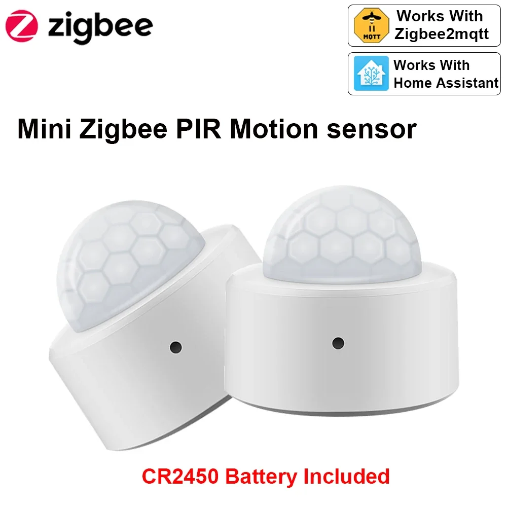 Haozee 2-in-1 Zigbee Mini-PIR-Bewegungsmelder + passiver Infrarot-Sicherheits-Einbruchmeldeanlage mit hellem Lux-Licht
