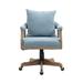 Home Office Boucle Upholstered Swivel Chair with Ergonomic Back and Metal Legs