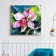 Mustique Orchid Fine Art Print, Watercolour Abstract Flower Wall Art, Exotic Teal Green Floral Canvas, Interior Design, UK artist