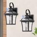 C Cattleya 2-Pack Matte Black Motion Sensor Dusk to Dawn Outdoor Wall Lantern Sconce with Clear Seeded Glass