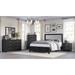 Bernard 4 Piece Black Faux Leather Upholstered Tufted LED Panel Bedroom Set