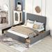 Queen Size Platform Bed Velvet Fabric Upholstered Platform Bed with 4 Drawers and Adjustable Headboard for Bedroom, Grey