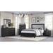 Bernard 4 Piece Black Faux Leather Upholstered Tufted LED Panel Bedroom Set
