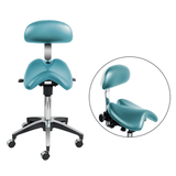 Professional Deluxe Rimostool Sleek Saddle Doctor Stool Dental Rolling Saddle Seat Chair for Doctor s Office Gray Teal