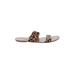 J. by J.Crew Sandals: Slip On Chunky Heel Bohemian Ivory Leopard Print Shoes - Women's Size 7 - Open Toe