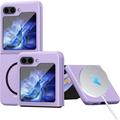 Compatible with Magsafe Case for Samsung Galaxy Z Flip 5 Case with Hinge Protector Matte Skin Magnetic Bumper Shockproof Hard Cover Phone Case for Galaxy Z Flip 5 Case Samsung Flip 5 Case Purple