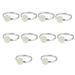 10pcs Ring Bases Adjustable Silver Plated Ring Base Setting Blanks Round Bezel Ring Tray(Environmentally Friendly Electroplating without Nickel White K)