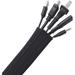 Hook and Loop Cable Sleeve by Wrap-It Storage - 120 x 4.5 Black - Cut to Size Cord Organizer and Cable Protector