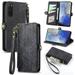 Samsung Galaxy S20 Plus 5G Case Durable PU Leather Wallet Cover Snap Buckle Flip Strap Card Holder Case for Samsung Galaxy S20 Plus 5G