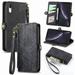 iPhone XR Case Durable PU Leather Wallet Cover Snap Buckle Flip Strap Card Holder Case for iPhone XR