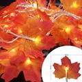 Morttic Maple Leaves String Lights 10ft 20 LED Fall Leaves Garland with Lights Waterproof Leaf Lights String for Thanksgiving Xmas Decor Home Indoor Outdoor Decoration