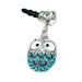 FRCOLOR Big Eyes Owl 3.5mm Earphone Jack Anti Dust Plug with Diamonds Mobile Phone Earphone Jack Accessories (Blue)