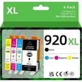 920XL Ink Cartridges Combo Pack (4-Pack 1Black/1Cyan/1Magenta/1Yellow) Compatible 920XL 920 Ink Cartridges Replacement