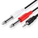 TNP Premium 1/8 to 1/4 Stereo Cable Male to Male 6ft - Dual Y-Connector 1/4 to 1/8 Audio Cable - 3.5mm TRS to Dual