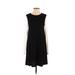 ASOS Casual Dress - A-Line Crew Neck Long sleeves: Black Color Block Dresses - Women's Size 2