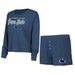 Women's Concepts Sport Navy Penn State Nittany Lions Team Color Long Sleeve T-Shirt & Shorts Set