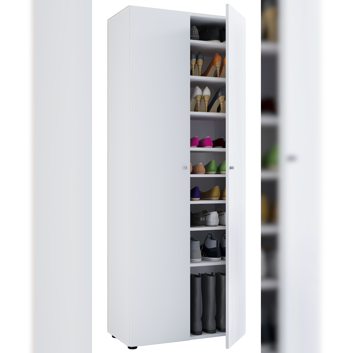 VCM Vandol I Schuhschrank 2 Türen Weiß. Image