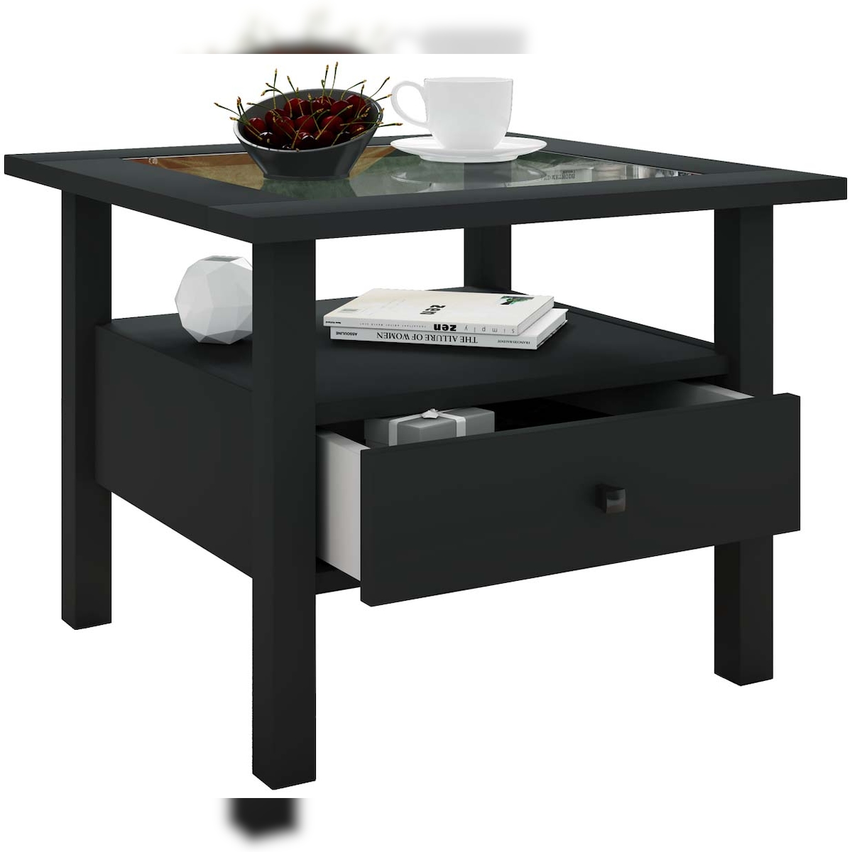 VCM LingisM Couchtisch 1 Schublade 1 Ablage schwarz. Image