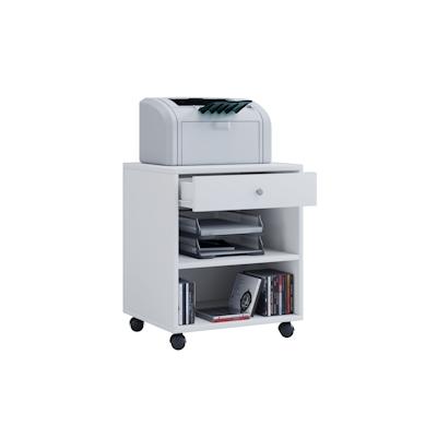 VCM Salda Kommode , Büroarchiv auf Rädern 2 Regale und 1 Schublade weiß. Image