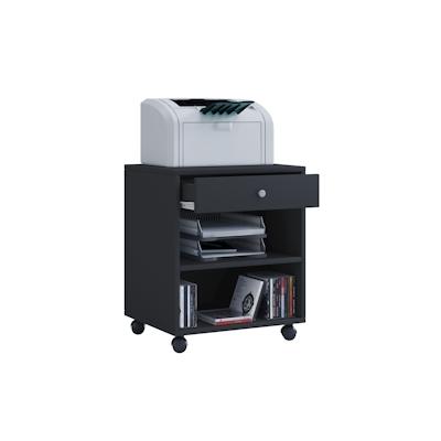 VCM Salda Kommode , Büroarchiv auf Rädern 2 Regale und 1 Schublade schwarz. Image