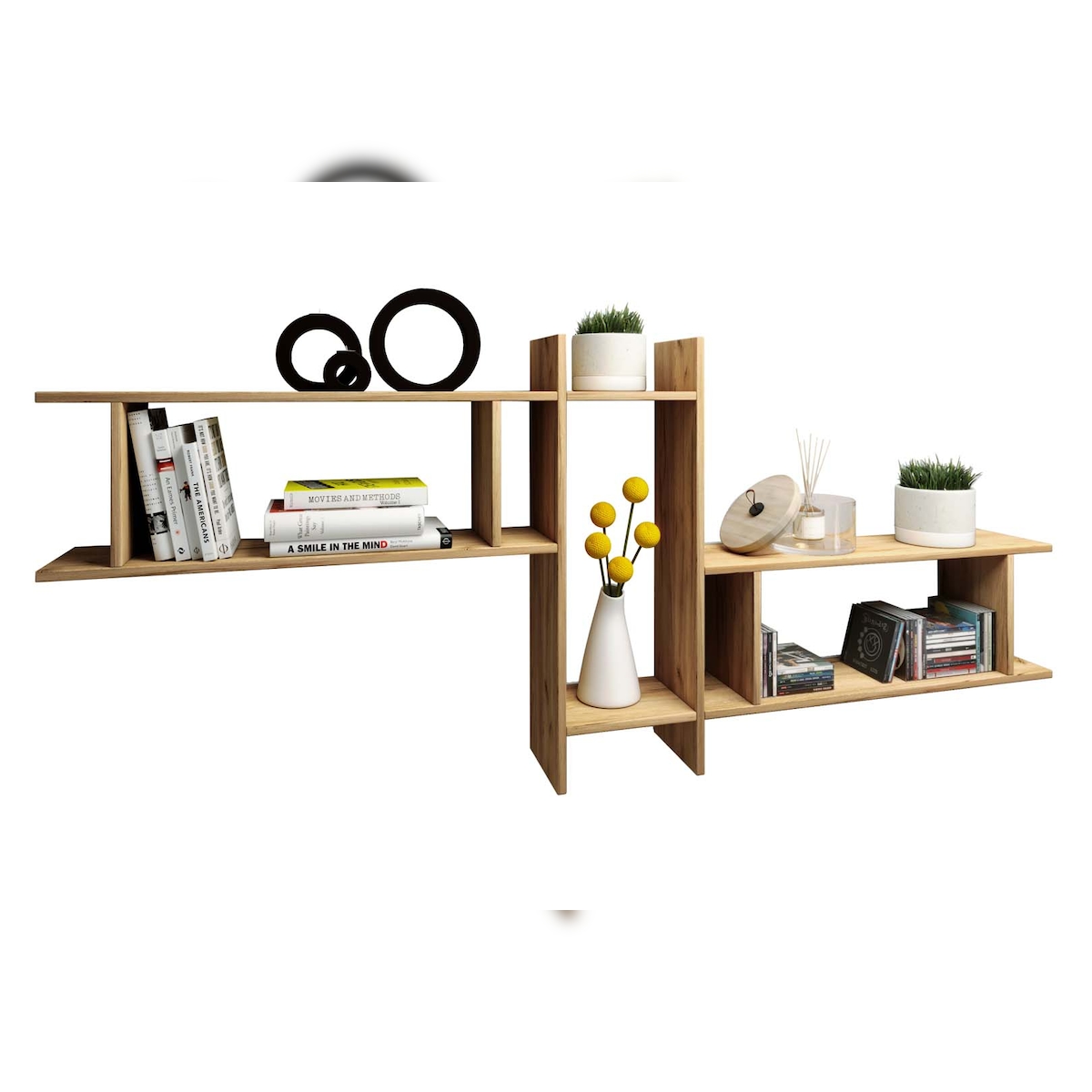 VCM SirolaMaxi Regal wandhängend 3 Ablagen Eiche dekor. Image