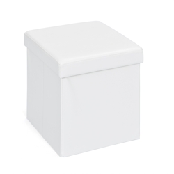 Sanne Aufbewahrungsbox Hocker, faltbar mit Deckel, weiss. Image