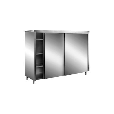 Saro Edelstahl-Lagerschrank mit Schiebetüren AISI 304, Flachdach, Breite 1400mm Image