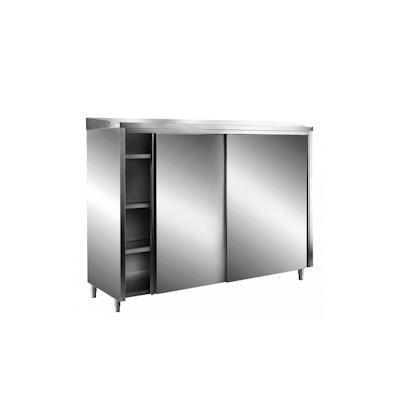 Saro Edelstahl-Lagerschrank mit Schiebetüren AISI 430, Schrägdach, Breite 1800mm, Tiefe 700mm Image