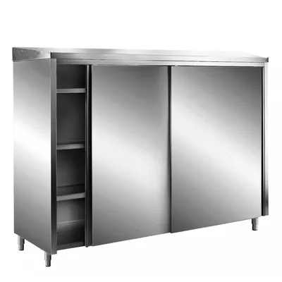 Saro Edelstahl-Lagerschrank mit Schiebetüren AISI 304, Schrägdach, breite 1800mm Image