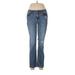 White House Black Market Jeans - Low Rise Boot Cut Boot Cut: Blue Bottoms - Women's Size 6 - Medium Wash