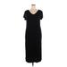 Ink + Ivy Casual Dress - Sheath V-Neck Short sleeves: Black Solid Dresses - Women's Size X-Large