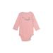 Just One You Made by Carter's Long Sleeve Onesie: Pink Jacquard Bottoms - Size 6 Month