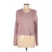 Forever 21 Pullover Sweater: Pink Print Tops - Women's Size Medium