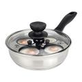 Egg Poacher Pan Nonstick 4 Eggs, Poached Egg Pan Stainless Steel Egg Poaching Pan, Poached Egg Cooker PFOA Free, Egg Poachers Cookware with Nonstick Poached Egg Cups