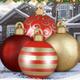 Jetec 4 Packs Giant Inflatable Christmas Glitter Ball 18 Inch Giant Christmas Inflatable Balloon Outdoor Christmas PVC Inflatable Decorated Ball Holiday Inflatable Decorations for Yard (Stylish)