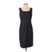 White House Black Market Casual Dress - Sheath Scoop Neck Sleeveless: Black Solid Dresses - Women's Size 4