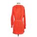 Daily Practice By Anthropologie Casual Dress High Neck Long sleeves: Red Solid Dresses - Women's Size X-Small