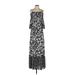 Altar'd State Casual Dress - A-Line Square Sleeveless: Black Floral Dresses - Women's Size Small