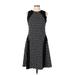 Joseph Ribkoff Casual Dress - A-Line Crew Neck Sleeveless: Black Polka Dots Dresses - Women's Size 10