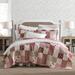 Laura Ashley Celina Patchwork Cotton Reversible Quilt Set Polyester/Polyfill/Cotton in Red | Queen | Wayfair USHSA91264473